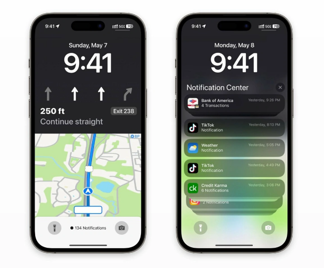 泽州苹果维修服务分享iOS17锁屏地图导航半屏显示长什么样 